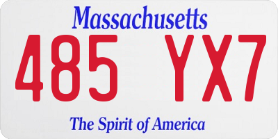 MA license plate 485YX7