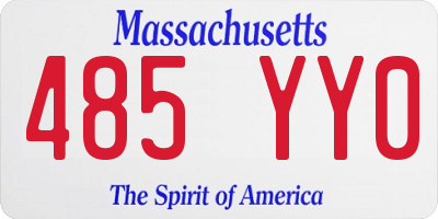 MA license plate 485YY0