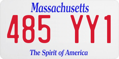 MA license plate 485YY1