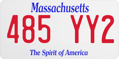 MA license plate 485YY2