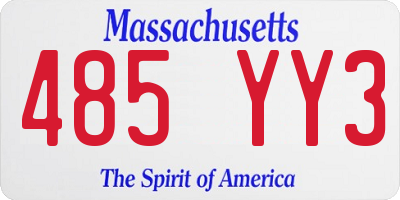 MA license plate 485YY3