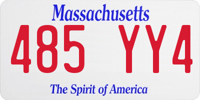 MA license plate 485YY4