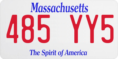 MA license plate 485YY5