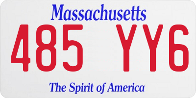 MA license plate 485YY6