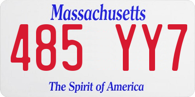 MA license plate 485YY7