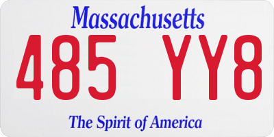 MA license plate 485YY8
