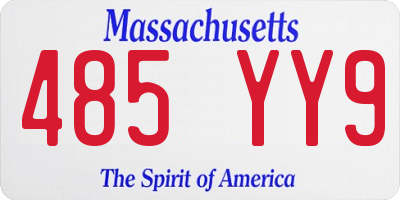 MA license plate 485YY9