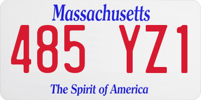MA license plate 485YZ1