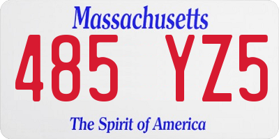 MA license plate 485YZ5