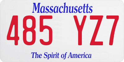 MA license plate 485YZ7