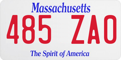 MA license plate 485ZA0
