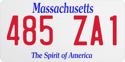 MA license plate 485ZA1