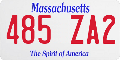 MA license plate 485ZA2