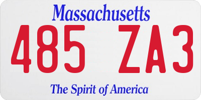 MA license plate 485ZA3