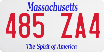 MA license plate 485ZA4