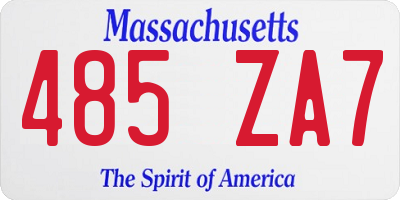 MA license plate 485ZA7