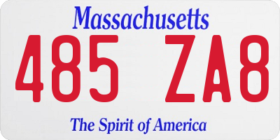 MA license plate 485ZA8