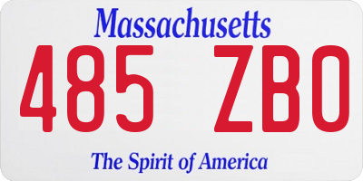 MA license plate 485ZB0