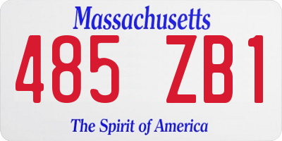 MA license plate 485ZB1