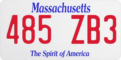 MA license plate 485ZB3
