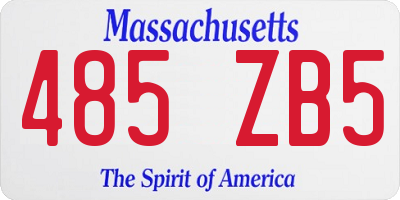 MA license plate 485ZB5