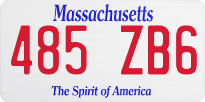 MA license plate 485ZB6