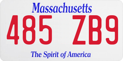 MA license plate 485ZB9