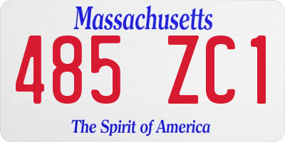 MA license plate 485ZC1