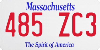MA license plate 485ZC3