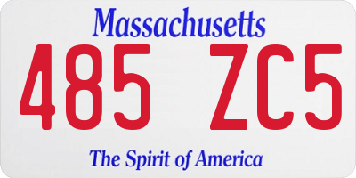 MA license plate 485ZC5