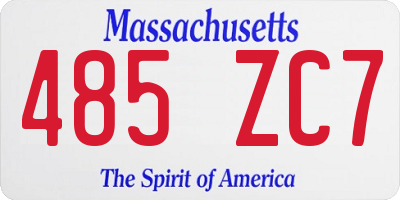 MA license plate 485ZC7