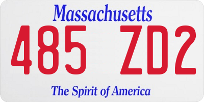 MA license plate 485ZD2