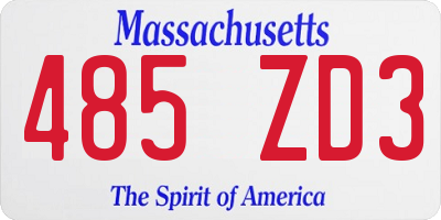 MA license plate 485ZD3
