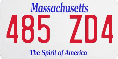 MA license plate 485ZD4
