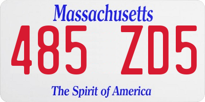 MA license plate 485ZD5