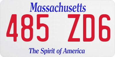 MA license plate 485ZD6