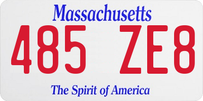 MA license plate 485ZE8