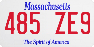 MA license plate 485ZE9