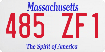 MA license plate 485ZF1