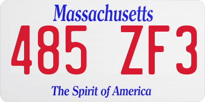 MA license plate 485ZF3