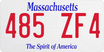 MA license plate 485ZF4