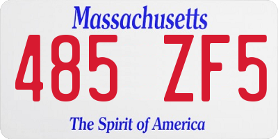 MA license plate 485ZF5