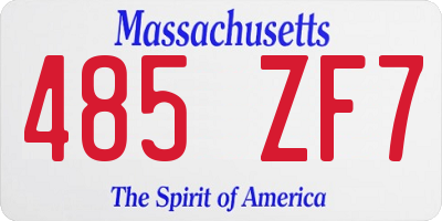 MA license plate 485ZF7