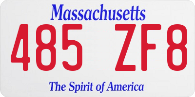 MA license plate 485ZF8