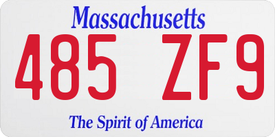 MA license plate 485ZF9