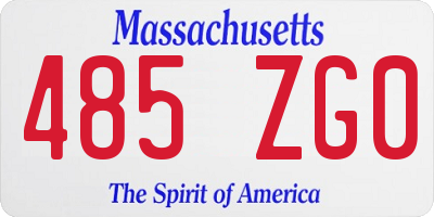 MA license plate 485ZG0