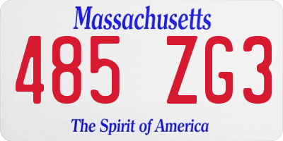 MA license plate 485ZG3
