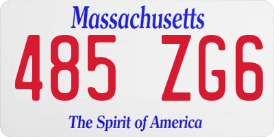 MA license plate 485ZG6