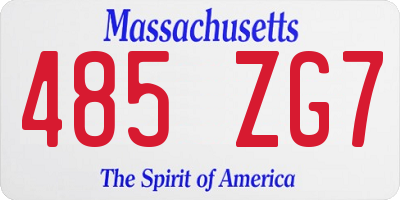 MA license plate 485ZG7