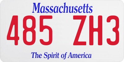 MA license plate 485ZH3